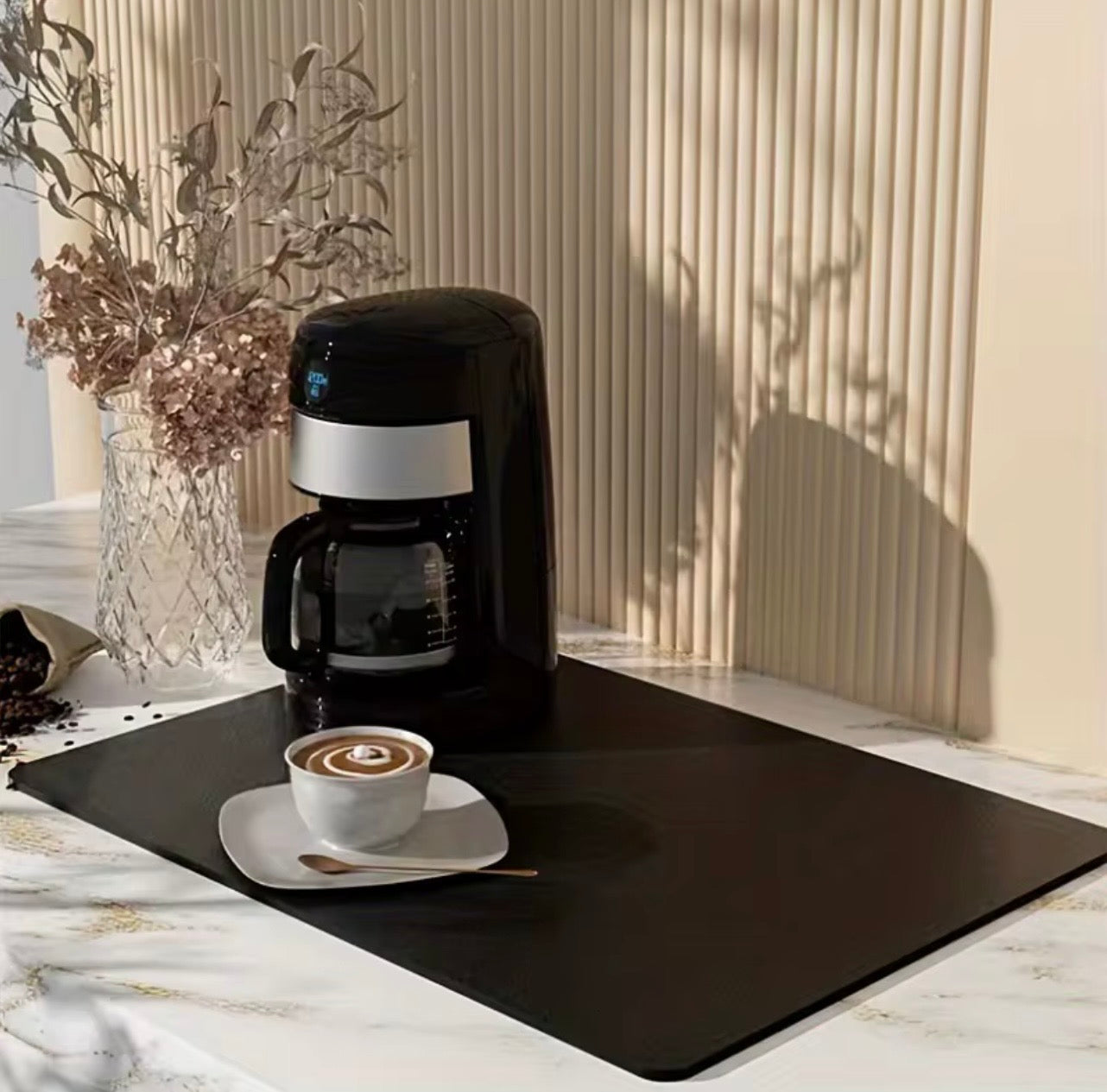 16” x 24” Non-Slip Kitchen Drainer Mat | Super Absorbent Fast-Drying Countertop Dish Drying Mat