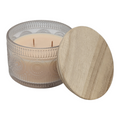 Glass Mug Candle with Wooden Lid - Sugar Cookie