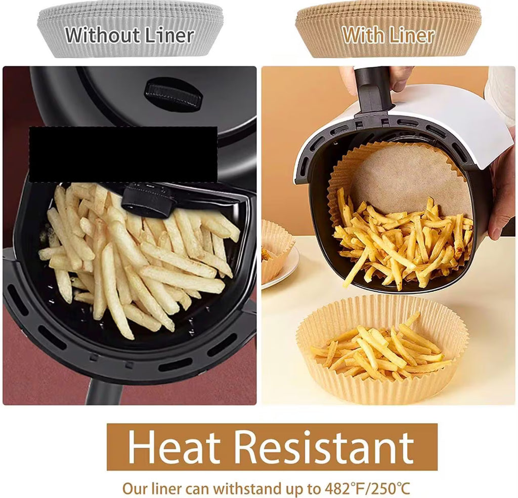 6-Inch Air Fryer Liners, 100 Pack – Disposable Paper Liners for Small & Medium Air Fryers